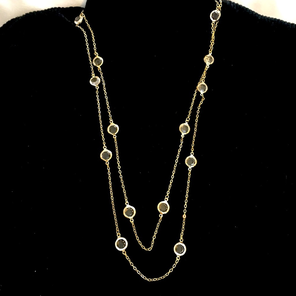 Costume jewelry convertible gold necklace